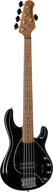 Ernie Ball Music Man StingRay 5 Special Electric Bass, 5-String (with Case), Black, Serial Number K02496, Body Left Front