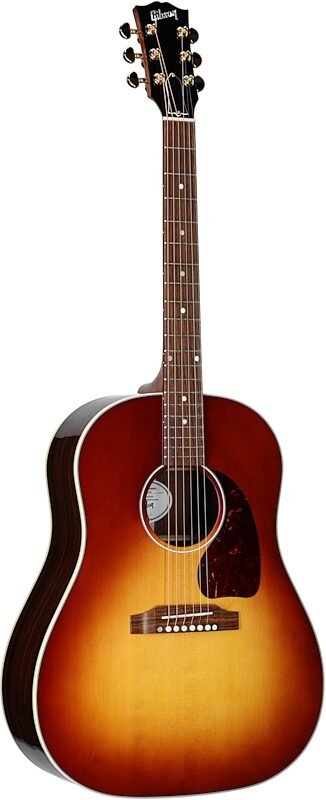 Gibson J-45 Standard Rosewood Acoustic-Electric Guitar (with Case), Rosewood Burst, Serial Number 21024146, Body Left Front