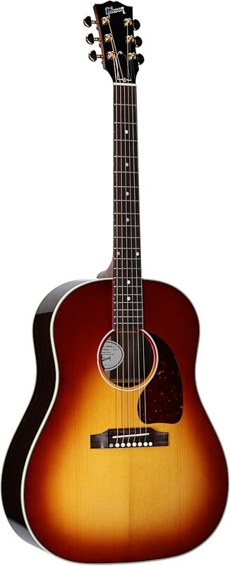 Gibson J-45 Standard Rosewood Acoustic-Electric Guitar (with Case), Rosewood Burst, Serial Number 21084106, Body Left Front