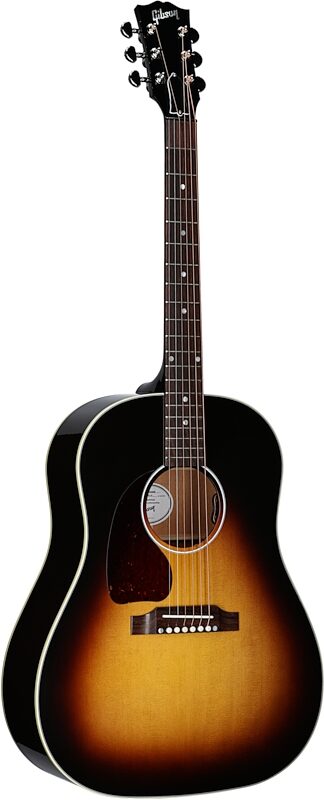 Gibson J-45 Standard Acoustic-Electric Guitar, Left Handed (with Case), Vintage Sunburst, Serial Number 20454116, Body Left Front