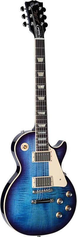 Gibson Les Paul Standard 60s Custom Color Electric Guitar, Figured Top (with Case), Blueberry Burst, Serial Number 211540096, Body Left Front
