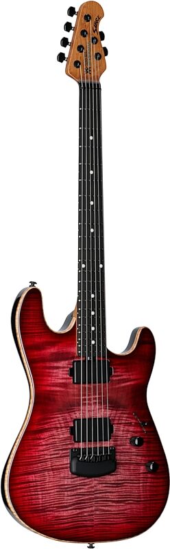Ernie Ball Music Man Sabre HT Electric Guitar (with Mono Gig Bag), Raspberry Burst, Serial Number H06908, Body Left Front