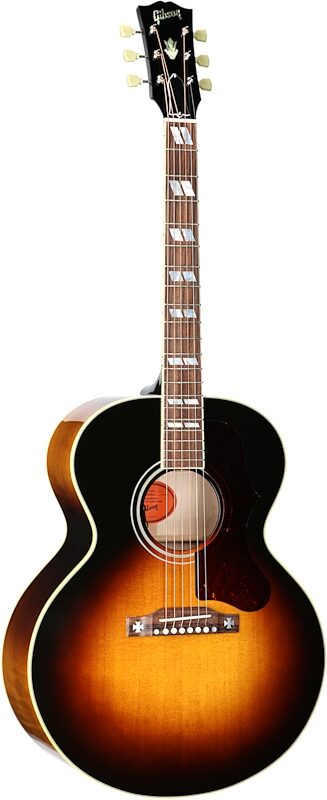 Gibson J-185 Original Acoustic-Electric Guitar (with Case), Vintage Sunburst, Serial Number 21214116, Body Left Front