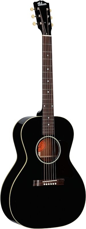 Gibson L-00 Original Acoustic-Electric Guitar (with Case), Ebony, Serial Number 21244044, Body Left Front