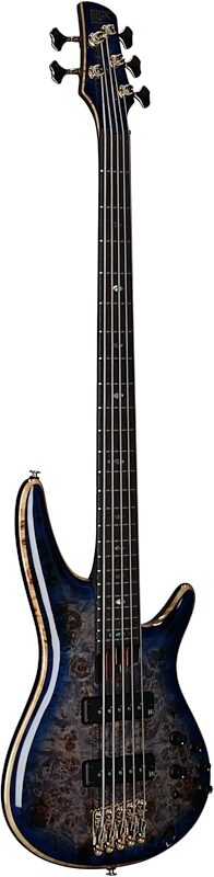 Ibanez SR2605 Premium Electric Bass, 5-String (with Gig Bag), Cerulean Blue Burst, Serial Number 240300083, Body Left Front