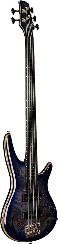 Ibanez SR2605 Premium Electric Bass, 5-String (with Gig Bag), Cerulean Blue Burst, Serial Number 240300081, Body Left Front