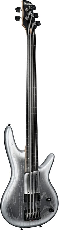 Ibanez Gary Willis 25th Anniversary Electric Bass (with Gig Bag), Silver Wave Burst, Serial Number 211P01240207100, Body Left Front