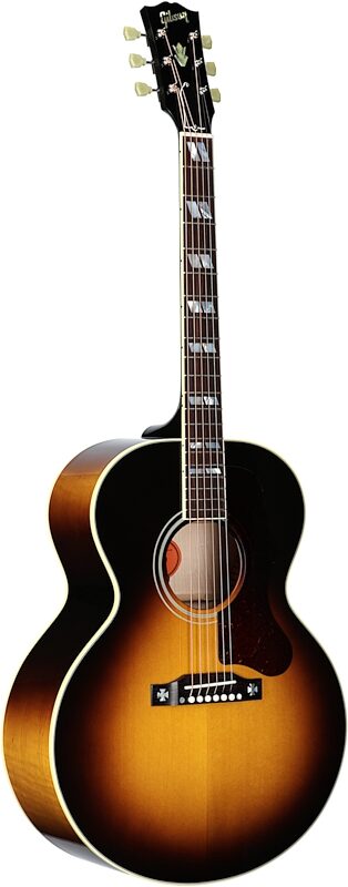 Gibson J-185 Original Acoustic-Electric Guitar (with Case), Vintage Sunburst, Serial Number 21244102, Body Left Front