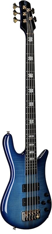 Spector Euro5 LT Electric Bass, 5-String (with Gig Bag), Blue Fade Gloss, Serial Number 21NB20431, Body Left Front