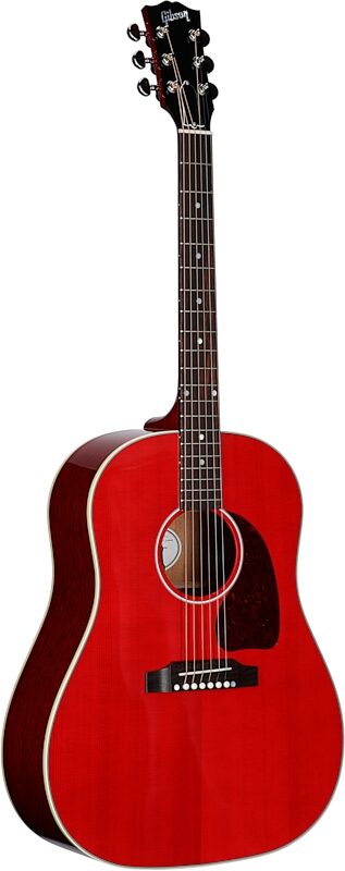 Gibson J-45 Standard Acoustic-Electric Guitar (with Case), Cherry, Serial Number 21554042, Body Left Front