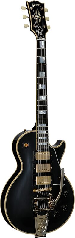 Gibson Custom '57 Les Paul Custom Black Beauty Electric Guitar (with Case), Ebony, with Bigsby, Serial Number 741237, Body Left Front