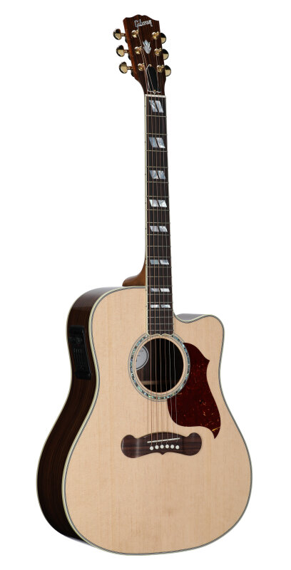 Gibson Songwriter Cutaway Acoustic-Electric Guitar (with Case), Antique Natural, Serial Number 21734070, Body Left Front