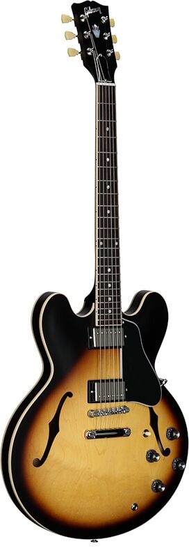 Gibson ES-335 Dot Satin Electric Guitar (with Case), Vintage Burst, Serial Number 214440317, Body Left Front