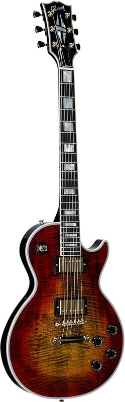 Gibson Custom Les Paul Axcess Figured Top Electric Guitar (with Case), Bengal Burst, Serial Number CS402600, Body Left Front