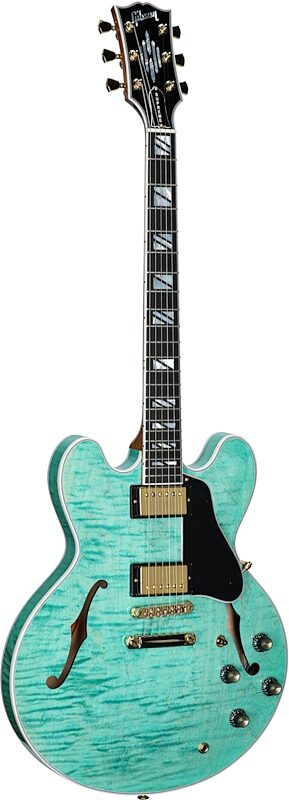 Gibson ES-335 Supreme Figured Top Electric Guitar (with Case), Seafoam Green, Serial Number 222140079, Body Left Front