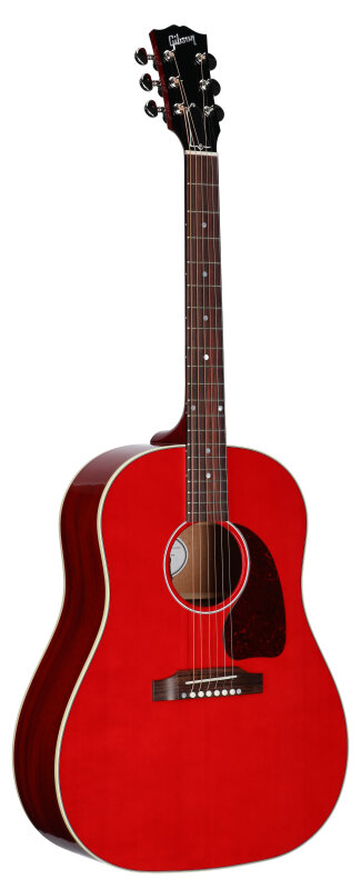 Gibson J-45 Standard Acoustic-Electric Guitar (with Case), Cherry, Serial Number 22274002, Body Left Front