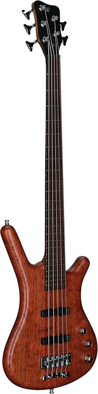 Warwick GPS Corvette Standard 5 Electric Bass, 5-String (with Gig Bag), Bubinga, Serial Number GPSA00963322, Body Left Front