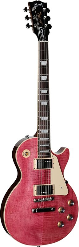 Gibson Les Paul Standard 60s Custom Color Electric Guitar, Figured Top (with Case), Transparent Fuchsia, Serial Number 221930412, Body Left Front
