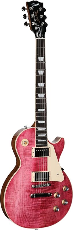 Gibson Les Paul Standard 60s Custom Color Electric Guitar, Figured Top (with Case), Transparent Fuchsia, Serial Number 225530343, Body Left Front