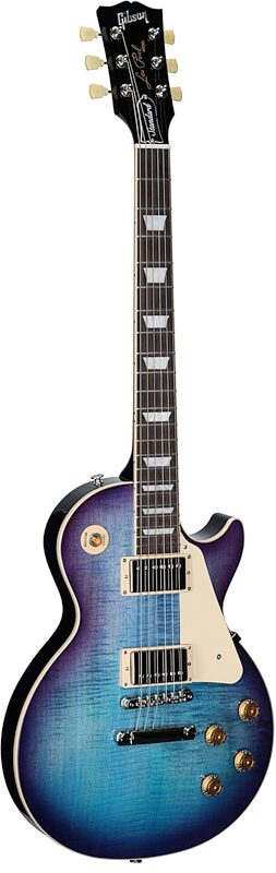 Gibson Les Paul Standard 50s Custom Color Electric Guitar, Figured Top (with Case), Blueberry Burst, Serial Number 224830310, Body Left Front