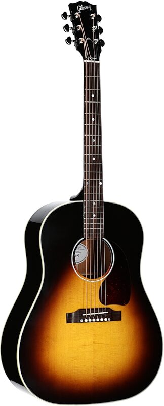 Gibson J-45 Standard Acoustic-Electric Guitar (with Case), Vintage Sunburst, Serial Number 23044154, Body Left Front