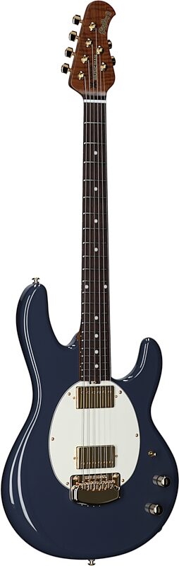 Ernie Ball Music Man StingRay II Cory Wong Electric Guitar, Charcoal Blue, Serial Number S11553, Body Left Front