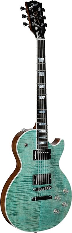 Gibson Les Paul Modern Figured AAA Electric Guitar (with Case), Seafoam Green, Serial Number 225440154, Body Left Front