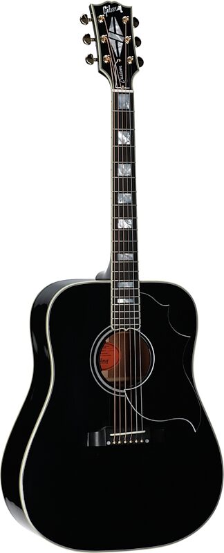 Gibson Hummingbird Custom Acoustic-Electric Guitar (with Case), Ebony, Serial Number 20304013, Body Left Front