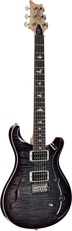 PRS Paul Reed Smith CE 24 Semi-Hollowbody Electric Guitar (with Gig Bag), Faded Gray Black Purple Burst, Serial Number 0402491, Body Left Front