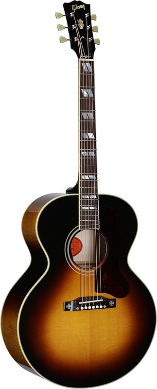Gibson J-185 Original Acoustic-Electric Guitar (with Case), Vintage Sunburst, Serial Number 20595084, Body Left Front