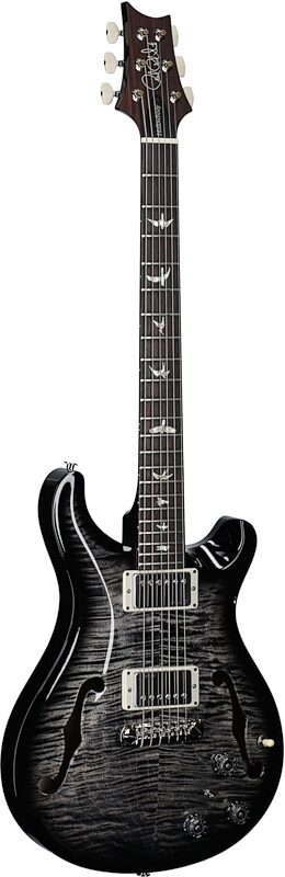 PRS Paul Reed Smith Hollowbody II Piezo Electric Guitar (with Case), Wraparound Smoke, Serial Number 0390897, Body Left Front
