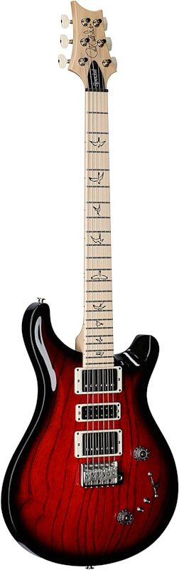 PRS Paul Reed Smith Swamp Ash Special Maple Electric Guitar (with Gig Bag), Scarlet Smokeburst, Serial Number 0404067, Body Left Front