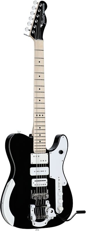 Fender Limited Edition Jack White Triplecaster Telecaster Electric Guitar, Maple Fingerboard (with Case), Black, Serial Number JW240978, Body Left Front