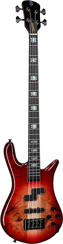 Spector Euro 4 Custom Electric Bass (with Gig Bag), Natural Red Burst Gloss, Serial Number NB22758, Body Left Front