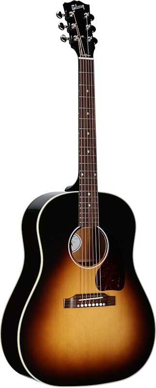 Gibson J-45 Standard Acoustic-Electric Guitar (with Case), Vintage Sunburst, Serial Number 20865160, Body Left Front