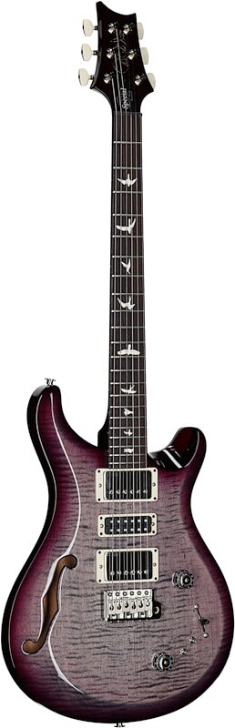 PRS Paul Reed Smith S2 Special Semi-Hollow Electric Guitar (with Gig Bag), Faded Gray Black Purple Burst, Serial Number S2080792, Body Left Front