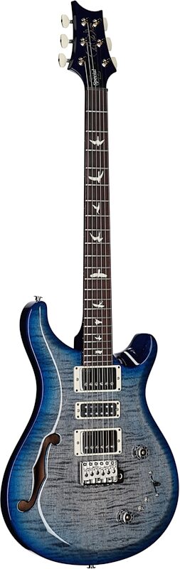 PRS Paul Reed Smith S2 Special Semi-Hollow Electric Guitar (with Gig Bag), Faded Gray Black Blue Burst, Serial Number S2080766, Body Left Front