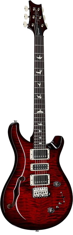 PRS Paul Reed Smith S2 Special Semi-Hollow Electric Guitar (with Gig Bag), Fire Red Burst, Serial Number S2080465, Body Left Front