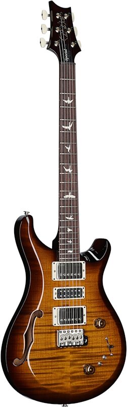 PRS Paul Reed Smith S2 Special Semi-Hollow Electric Guitar (with Gig Bag), Black Amber, Serial Number S2080043, Body Left Front