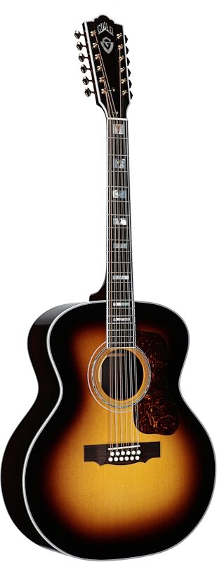 Guild F-512E Acoustic-Electric Guitar, 12-String (with Case), Antique Burst, Serial Number US250450, Body Left Front