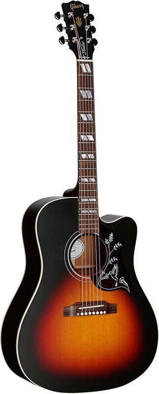 Gibson Hummingbird Studio EC Acoustic-Electric Guitar (with Case), Tri-Burst Satin, Serial Number 21145020, Body Left Front