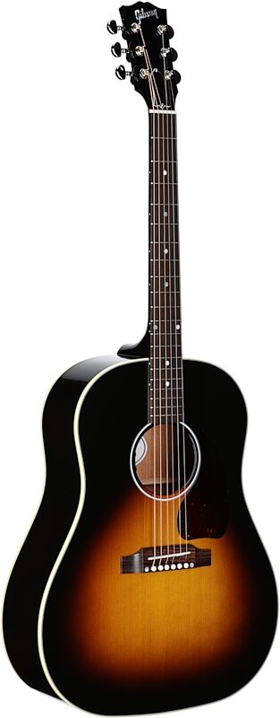 Gibson J-45 Standard Acoustic-Electric Guitar (with Case), Vintage Sunburst, Serial Number 21295106, Body Left Front