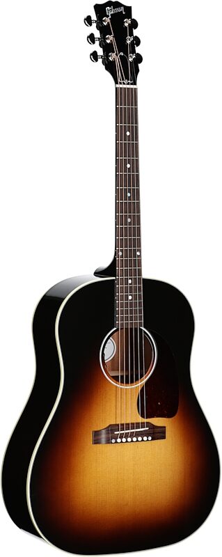 Gibson J-45 Standard Acoustic-Electric Guitar (with Case), Vintage Sunburst, Serial Number 21325038, Body Left Front