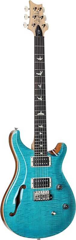 PRS Paul Reed Smith CE 24 Semi-Hollowbody Electric Guitar (with Gig Bag), Carroll Blue, Serial Number 0406947, Body Left Front