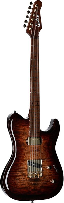 Godin Artisan TC Electric Guitar, Maple Fingerboard (with Case), Whiskey Burst, Serial Number 25314258, Body Left Front