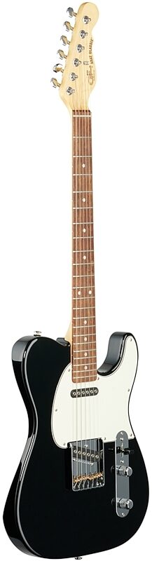 G&L Fullerton Deluxe ASAT Classic Electric Guitar (with Gig Bag), Jet Black, Body Left Front