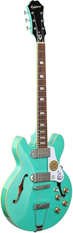 Epiphone Casino Coupe Electric Guitar, Turquoise, Body Left Front