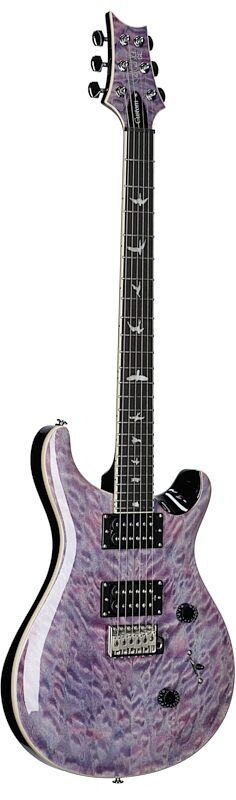 PRS Paul Reed Smith SE Custom 24 Quilt Top Electric Guitar (with Gig Bag), Violet, Body Left Front