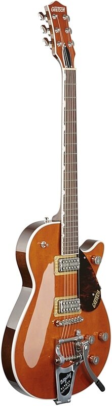 Gretsch G6128TPE Players Jet FT Electric Guitar (with Case), Round Up Orange, Body Left Front