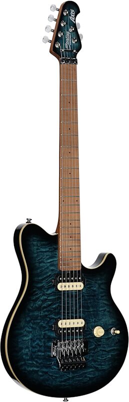 Sterling by Music Man Axis AX50QM Electric Guitar, Yucatan Blue, Body Left Front